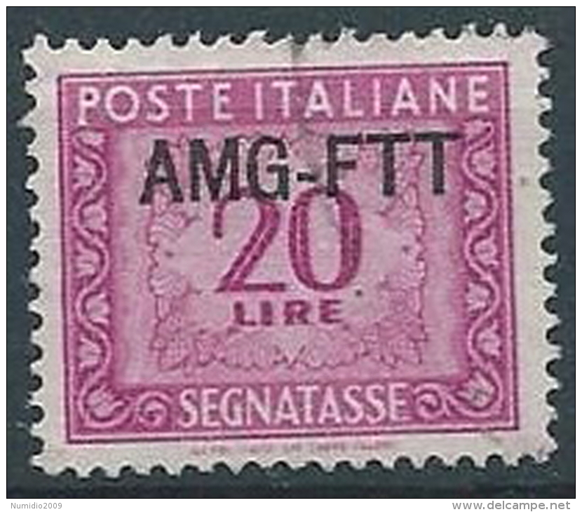 1949-54 TRIESTE A USATO SEGNATASSE 20 LIRE - ED381-3 - Strafport