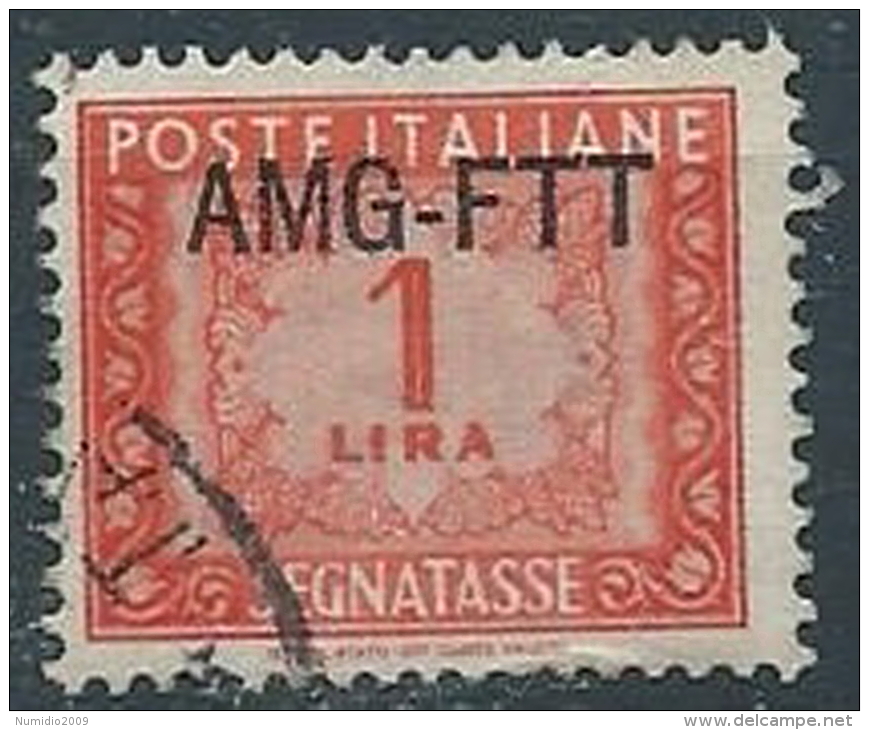 1949-54 TRIESTE A USATO SEGNATASSE 1 LIRA - ED382-2 - Taxe