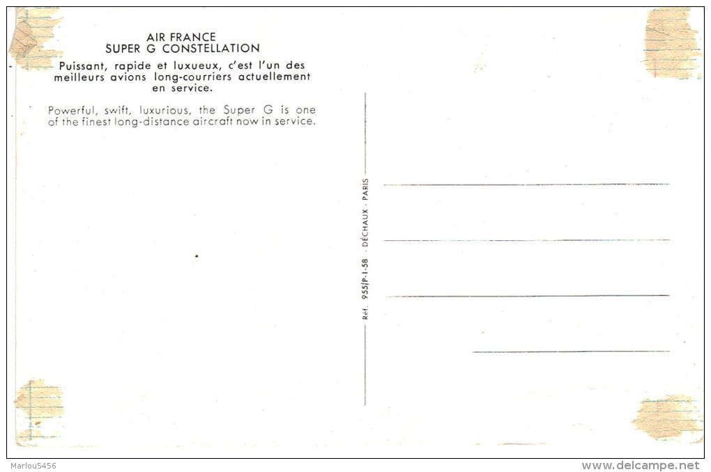 2 CPM AIR FRANCE Super G Constellation / Vickers "Viscount" - 1946-....: Moderne