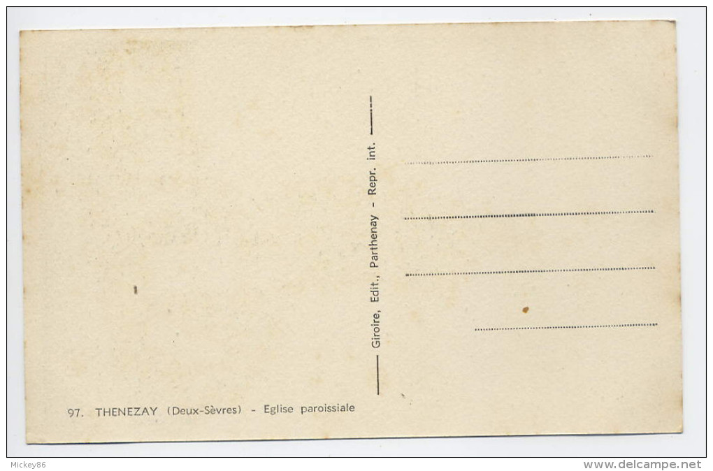 THENEZAY--Eglise Paroissiale (très Animée,vélo) N° 97 éd Giroire - Thenezay