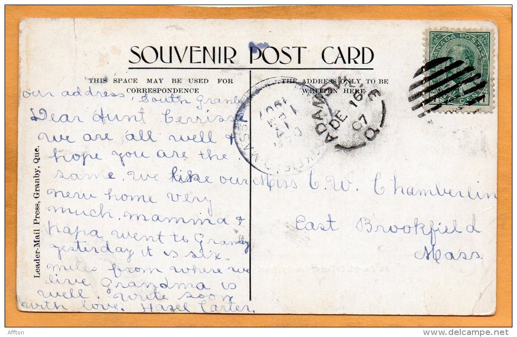 Granby Quebec 1905 Postcard - Granby