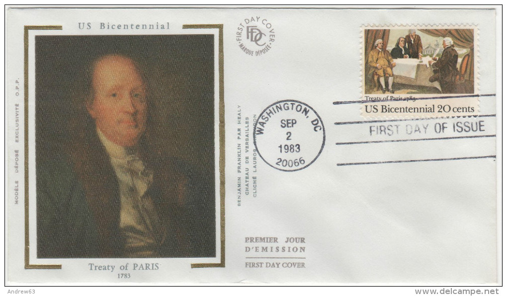 USA - 1983 - US Bicentennial Of The Treaty Of Paris - FDC - French Revolution