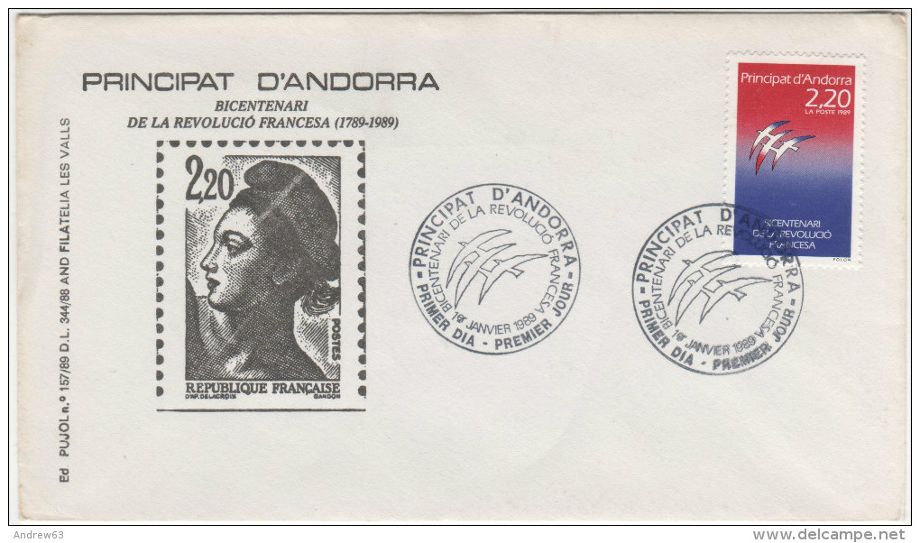 ANDORRA - 1989 - FRENCH REVOLUTION - FDC - French Revolution