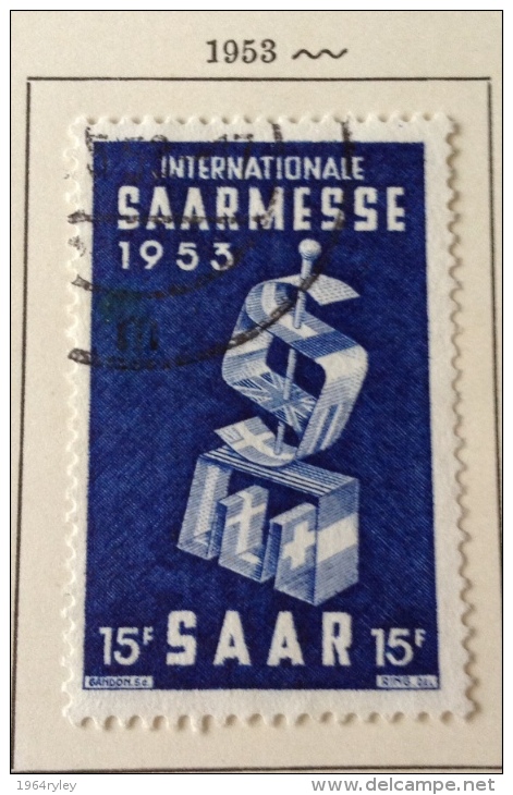 Saar - 1953 O/used Mi 341 - Usati