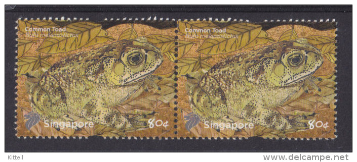 Singapore 2011 Common Toad Frog Pair MNH - Frogs