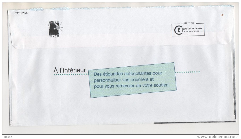 TIMBRE COLLECTORS SUR LETTRE ENTIERE ABBE PIERRE DESTINEO 35 GR DE 2011 - VOIR LES SCANNERS - Collectors