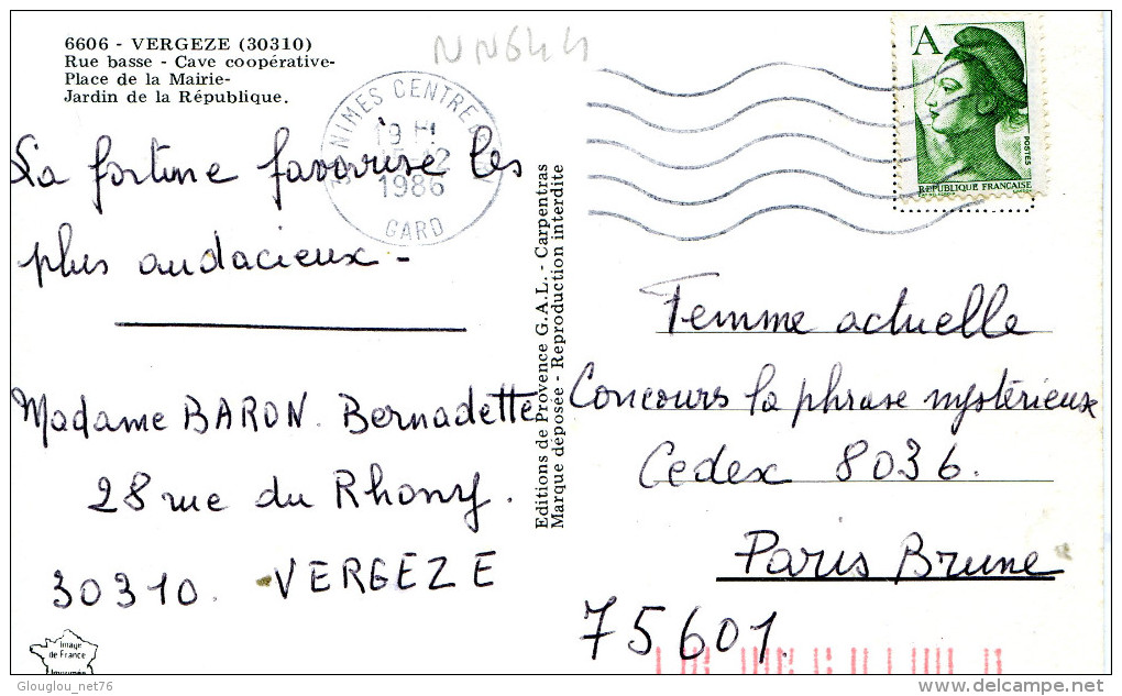 30-VERGEZE...4 VUES...CPM - Vergèze