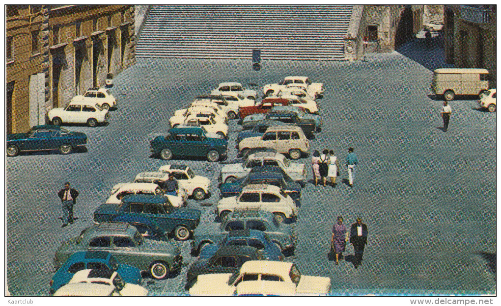 Todi: FORD TAUNUS 12M P4, FIAT 2300S COUPÉ, 500, 600, 1100, 1400, 1100T, RENAULT 4 Etc. - Piazza Del Popolo - (PG) - Voitures De Tourisme