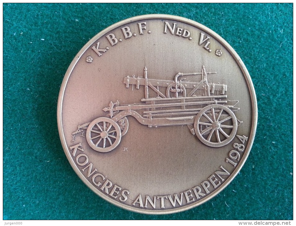 Brandweer, K.B.B.F. Ned. Vl. Kongres Antwerpen, 1984, 32 Gram (medailles0220) - Autres & Non Classés