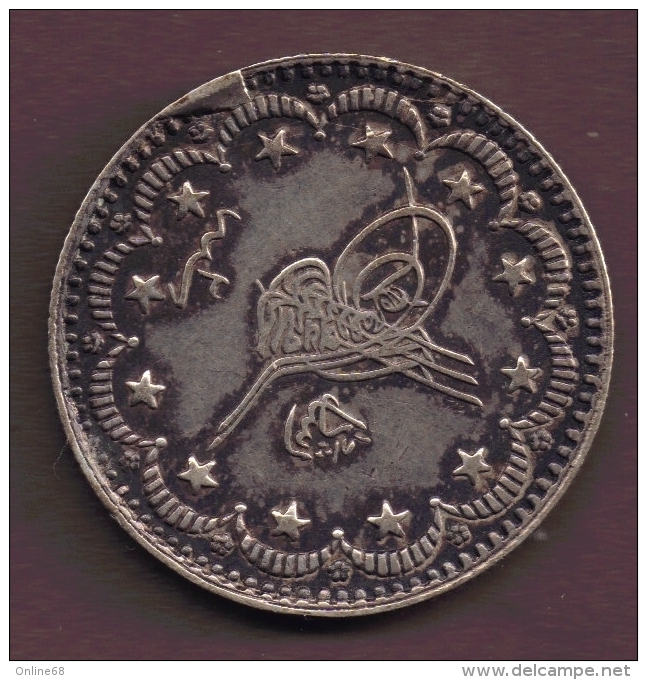 TURQUIE 5 KURUSH 1327 "٢"   ARGENT Silver 0.830 KM# 750 	Mehmed V - Turkije