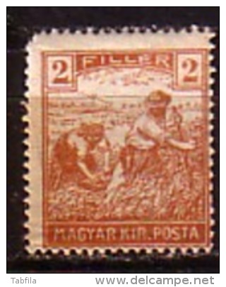 UNGARN / HONGRIE - 1916 - Serie Courant - 2 Fi ** Mi 190 - Nuovi