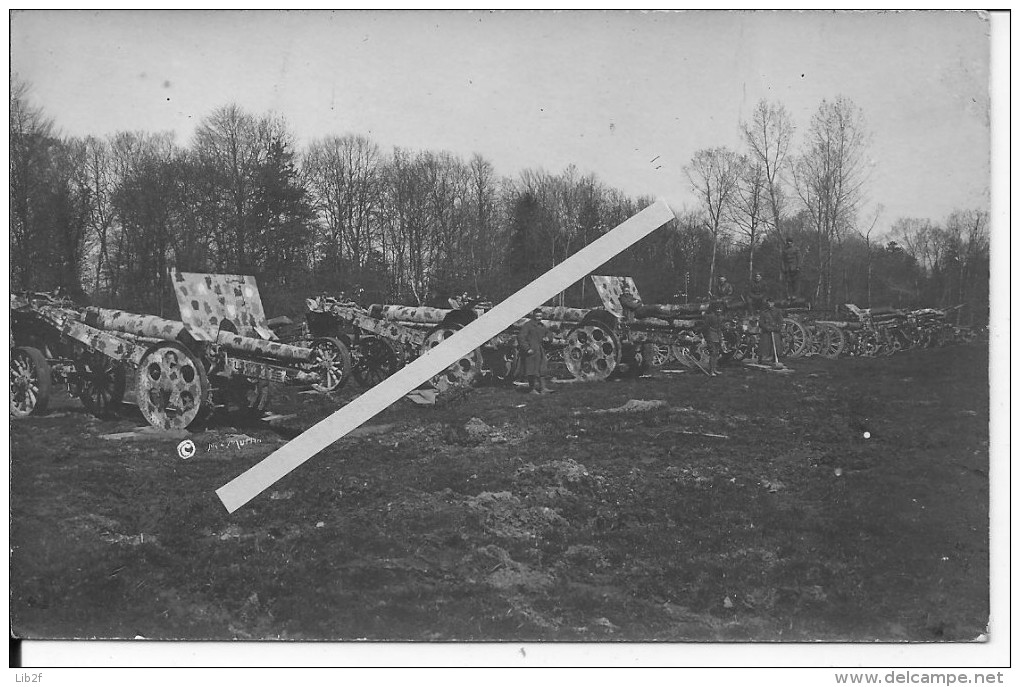 1918 Canons Obusiers Camouflés Artillerie Allemandes Butin Us Army Américains 14-18 1914-1918 Ww1 WwI Carte Pho - War, Military