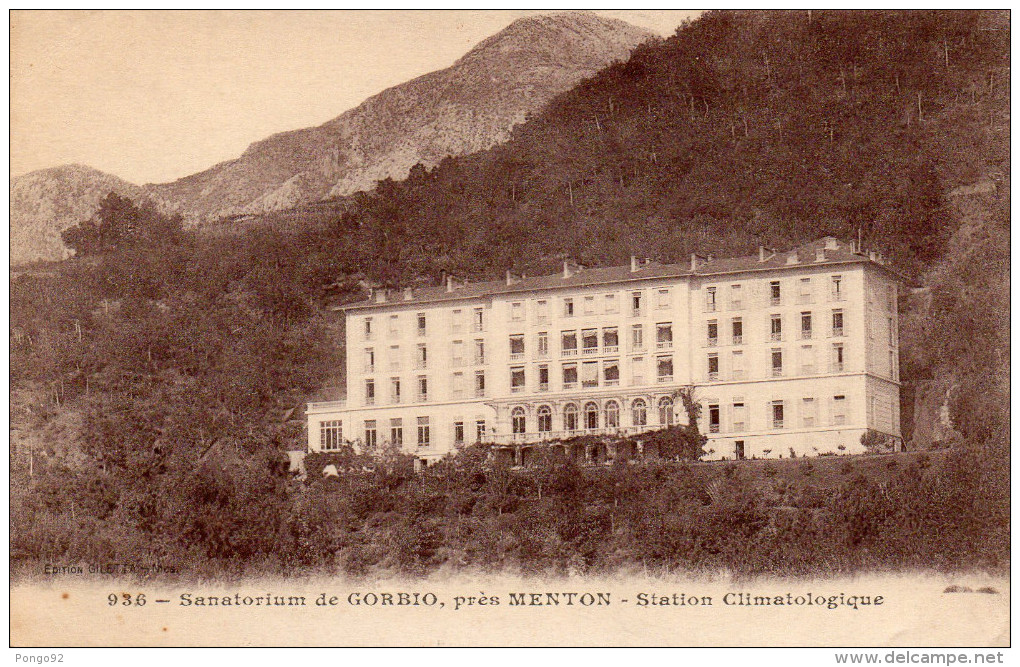 Cpa 1918, Sanatorium De GORBIO, Près Menton, Station Climatologique     (35.13) - Autres & Non Classés