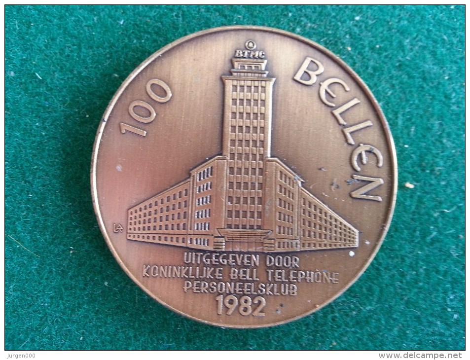 100 Bellen, Koninklijke Bell Telephone Personeelsklub, 1982, 16 Gram (medailles0283) - Other & Unclassified