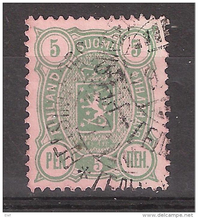 Finlande / Finland,1889, Yvert N° 29 , 5 P Vert Sur ROSE , A VOIR , TB , RARE - Plaatfouten En Curiosa