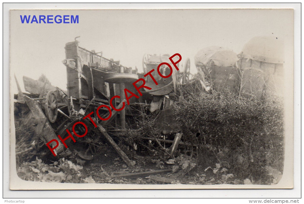 Deraillement-Accident De TRAIN-Chemin De Fer-WAREGEM-3x Cartes Photos Allemandes-Guerre 14-18-1WK-Militaria-BELGIEN- - Waregem