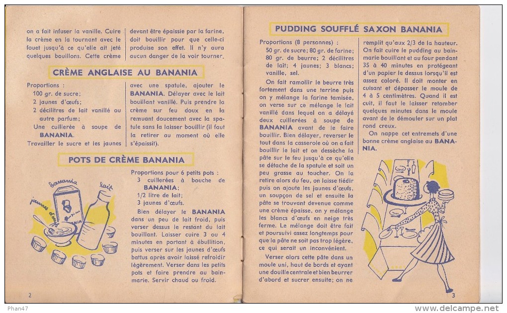 BANANIA, Y'a Bon!, Mes Fameuses Recettes D'entremets, 38 Recettes, Livret Des Années 50 Environ - Gastronomie