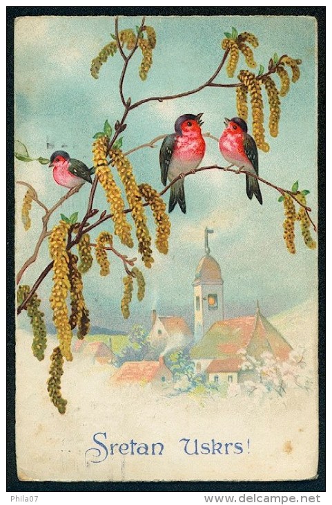 Sretan Uskrs! - Birds - Amag 2815  ------- Postcard Traveled - Pâques