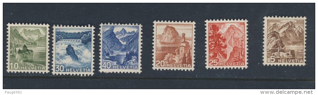 SUISSE 1948 COURANTS  YVERT  N°461/66  NEUF MNH** - Unused Stamps