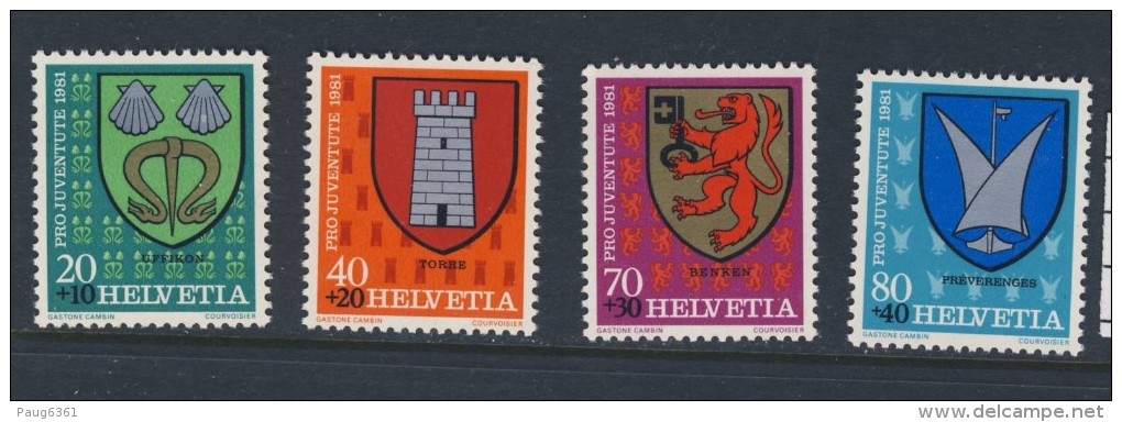 SUISSE 1981 PRO JUVENTUTE  YVERT  N°1139/42  NEUF MNH** - Neufs