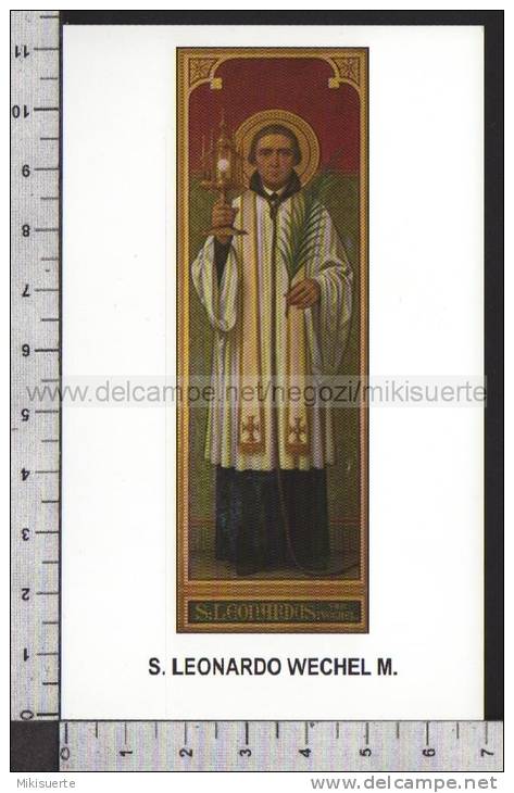 Xsa-10910 S. San LEONARDO WECHEL MARTIRE DI GORCUM HOLLAND DODRECHT BRIELLE Santino Holy Card - Religión & Esoterismo