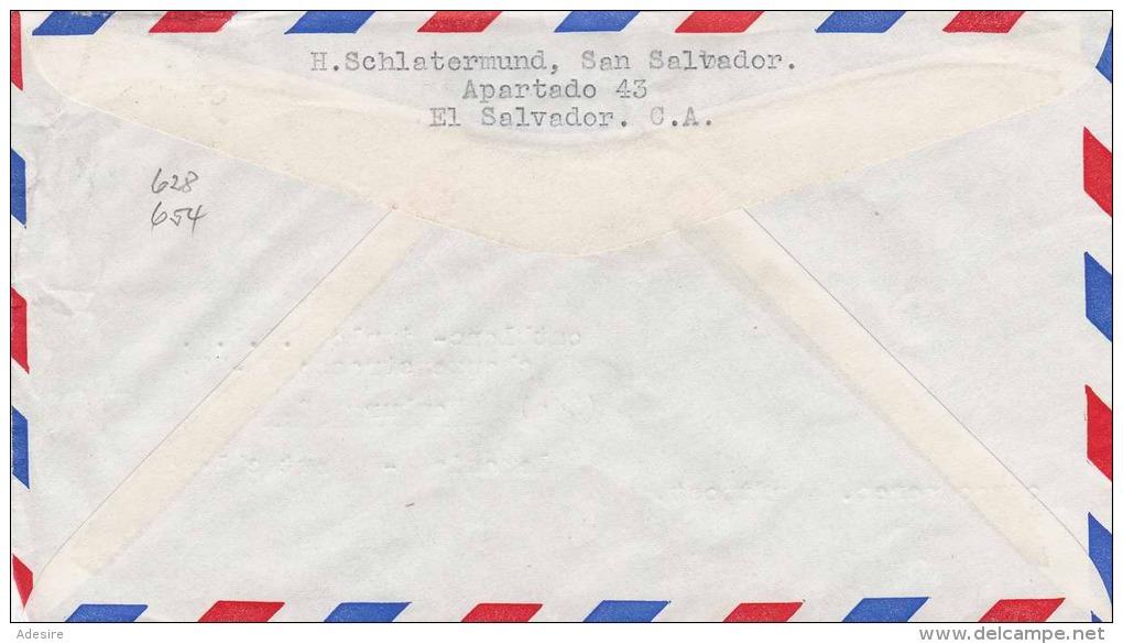 EL SALVADOR 1940? - 2 Fach Frankierung Auf LP-Brief Gelaufen Von San Salvador Nach Hamburg - Salvador