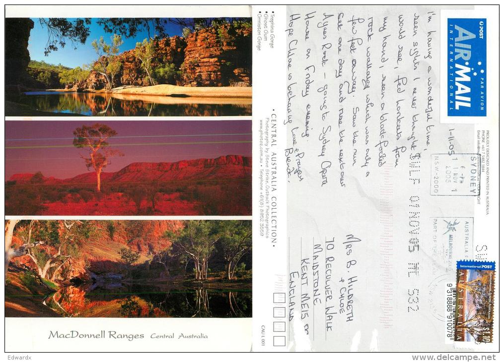 MacDonnell Ranges, Northern Territory, Australia Postcard Used Posted To UK 2005 Stamp - Unclassified