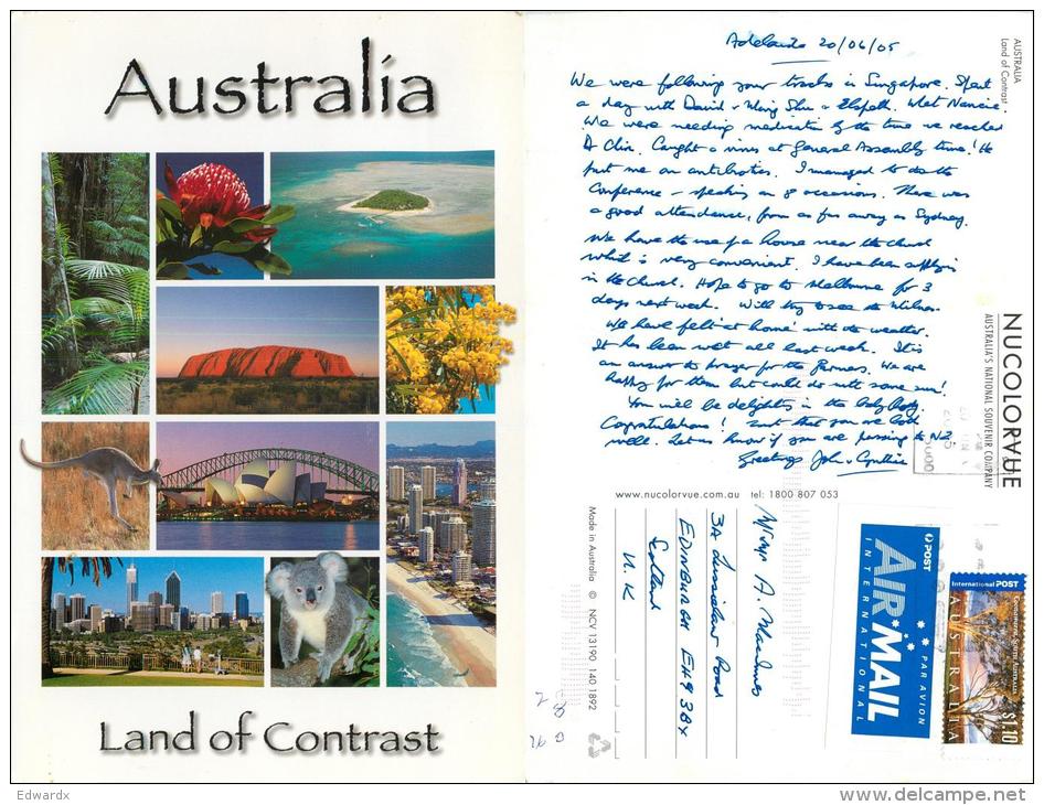 Multiview, Australia Postcard Used Posted To UK 2005 Stamp - Other & Unclassified