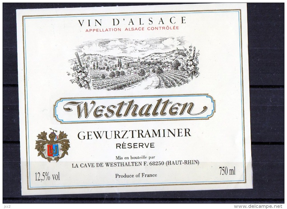 GEWURTZTRAMINER - (Etiquette Collée Sur Page Expo)  Westhalten - Gewurztraminer