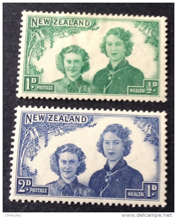 New Zealand 1944 Sc B24/25, Mi 278/279, Yv 267/268 Mh* - Unused Stamps
