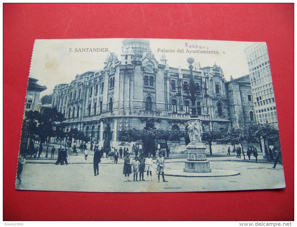 Spanien - Santander  /   Rathaus   Gelaufen  1926    /     ( T - 12 ) - Cantabria (Santander)