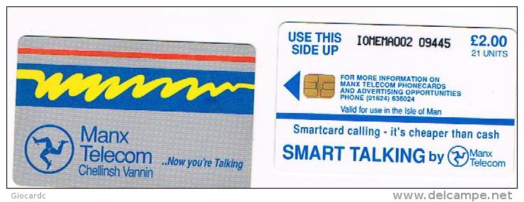 ISLE OF MAN - MANX TELECOM CHIP - 1994   SMART TALKING  -  CODE 1IOME - USED - RIF.7744 - Isle Of Man