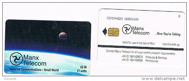 ISLE OF MAN - MANX TELECOM CHIP - UNIVERSAL COMMUNICATIONS  (USED) CODE IOM23 AT LEFT + "B" AT RIGHT - RIF.7766 - Man (Ile De)