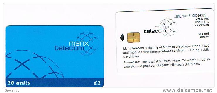 ISLE OF MAN - MANX TELECOM (CHIP) -  2002  DEFINITIVE BLUE - CODE IOM47-USED-RIF.7786 - Man (Isle Of)