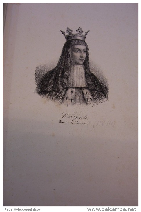 184 portraits historiques.de CLODION à henri DUC D'ORLEANS.litho.de DELPECH à PARIS.25 cm X 17 cm.