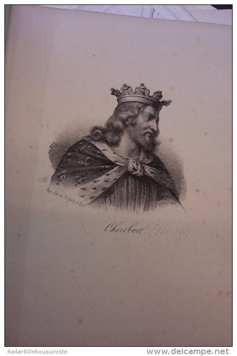 184 portraits historiques.de CLODION à henri DUC D'ORLEANS.litho.de DELPECH à PARIS.25 cm X 17 cm.