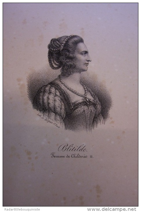 184 portraits historiques.de CLODION à henri DUC D'ORLEANS.litho.de DELPECH à PARIS.25 cm X 17 cm.