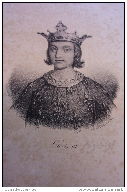 184 portraits historiques.de CLODION à henri DUC D'ORLEANS.litho.de DELPECH à PARIS.25 cm X 17 cm.