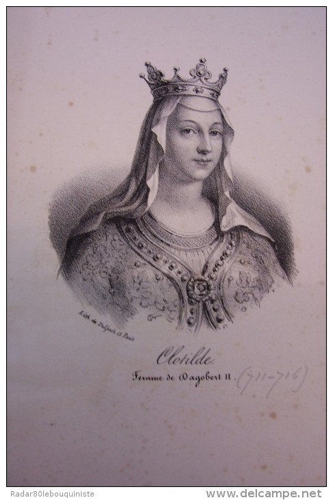 184 portraits historiques.de CLODION à henri DUC D'ORLEANS.litho.de DELPECH à PARIS.25 cm X 17 cm.