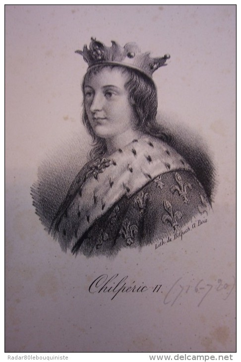 184 portraits historiques.de CLODION à henri DUC D'ORLEANS.litho.de DELPECH à PARIS.25 cm X 17 cm.