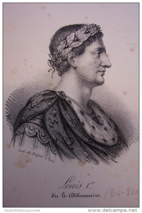 184 portraits historiques.de CLODION à henri DUC D'ORLEANS.litho.de DELPECH à PARIS.25 cm X 17 cm.