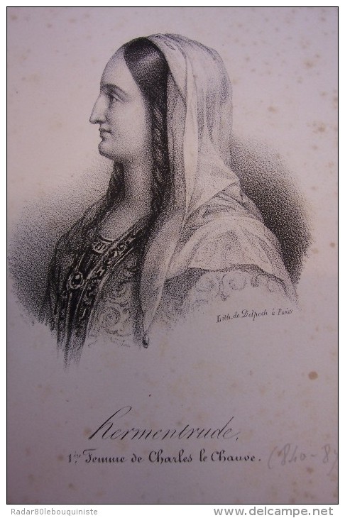 184 portraits historiques.de CLODION à henri DUC D'ORLEANS.litho.de DELPECH à PARIS.25 cm X 17 cm.