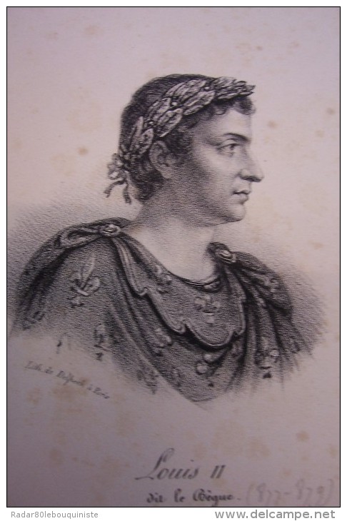 184 portraits historiques.de CLODION à henri DUC D'ORLEANS.litho.de DELPECH à PARIS.25 cm X 17 cm.