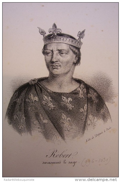 184 portraits historiques.de CLODION à henri DUC D'ORLEANS.litho.de DELPECH à PARIS.25 cm X 17 cm.