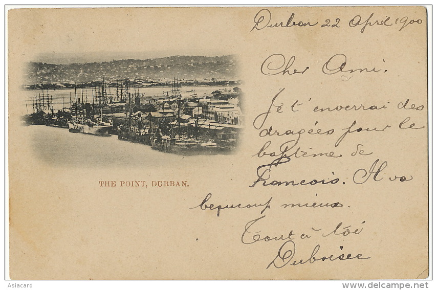 Durban The Point Postally Used Stamped 1900 Natal Postage One Half Penny - Afrique Du Sud