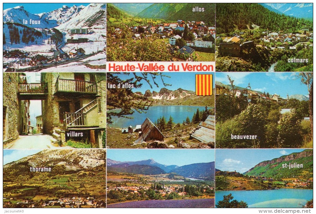 Vallée Du Verdon 04 Et Les Environs Carte Ecrite En 1983 Carte Multi Vue - Altri & Non Classificati