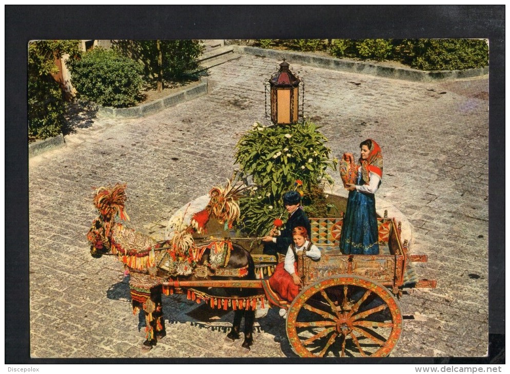 L2375 CARRETTO SICILIANO - CHARIOT, CART - FALK, COSTUME, COSTUM, FALKLORE -ED. SAR - Costumi