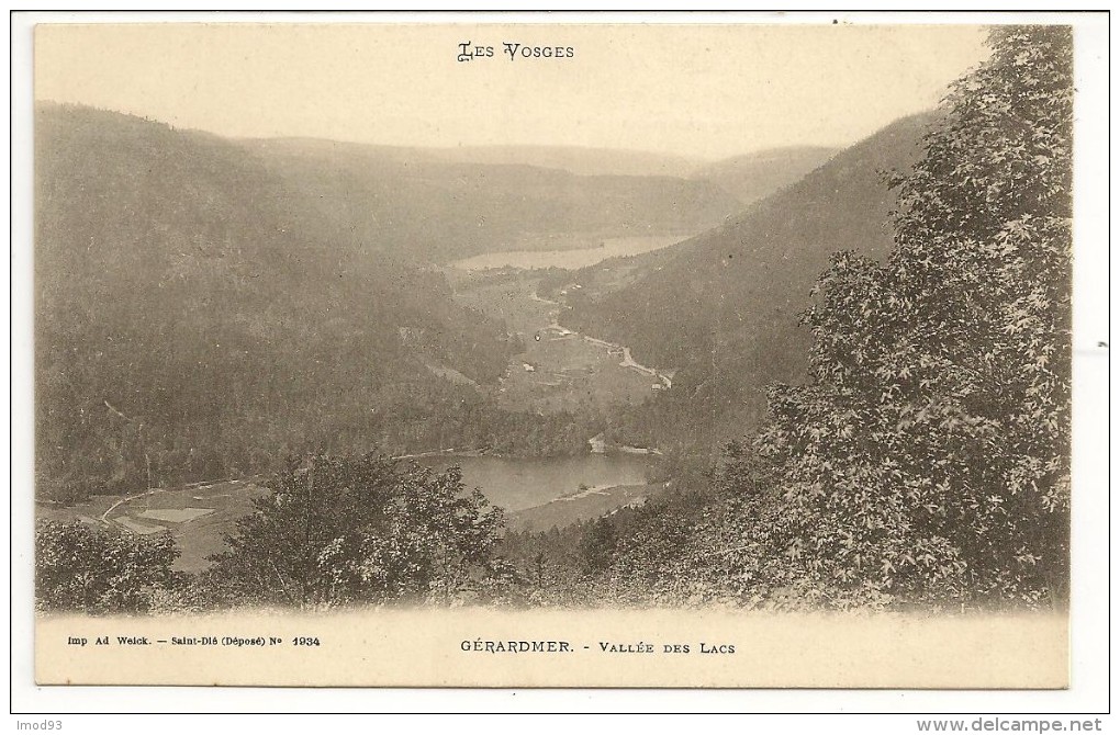 88 - GÉRARDMER - Vallée Des Lacs - Bas-Rupt - Imp. Ad. Weick N° 1934 - Gerardmer