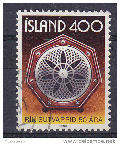 Iceland 1980 Mi. 562      400 Kr Staatlicher Rundfunk 50 Jahre Radio Lautsprecher - Oblitérés