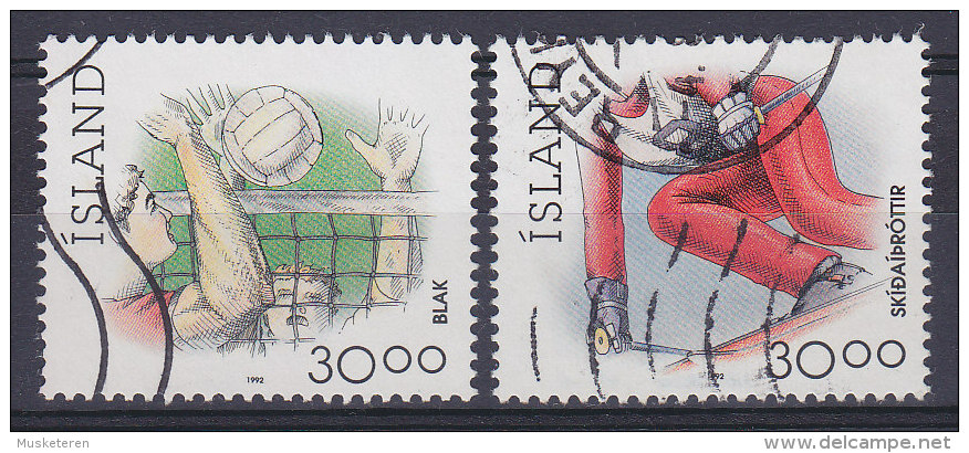 Iceland 1992 Mi. 760-61 Sport Volleyball & Alpiner Skilauf Compete Set - Oblitérés